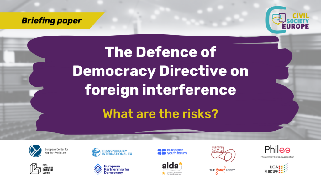 Briefing paper: Defence of Democracy Package Directive