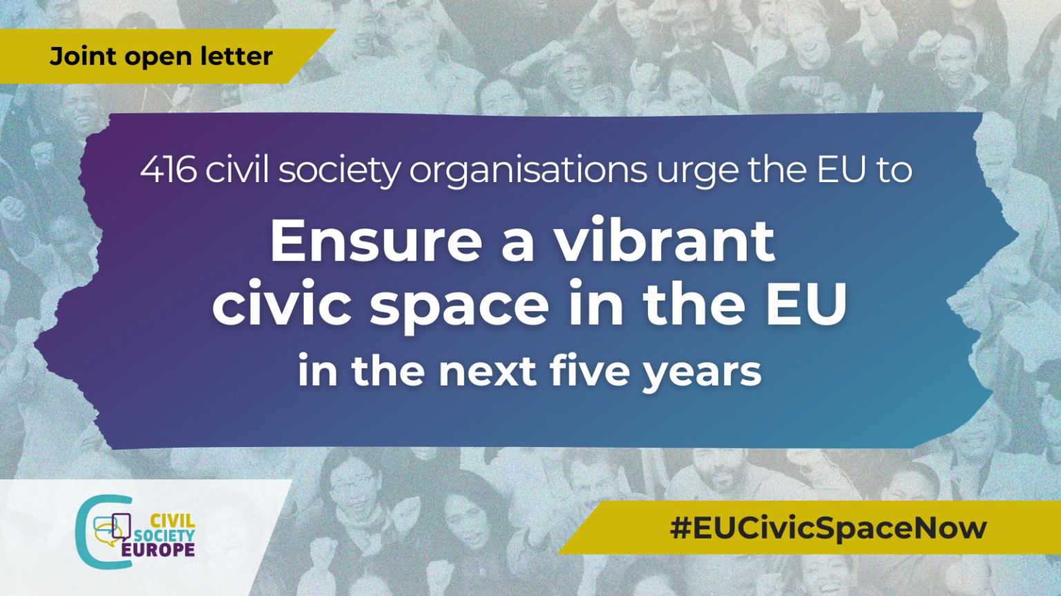 Open letter: Ensuring a vibrant civic space in the European Union – civil society’s expectations for the next five years